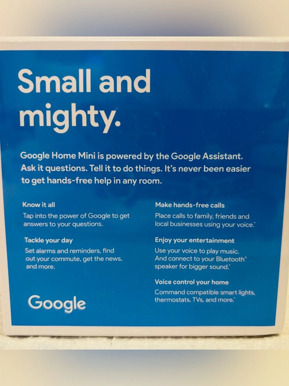 Google Home Mini (1st Gen) – Chalk – Factory Sealed